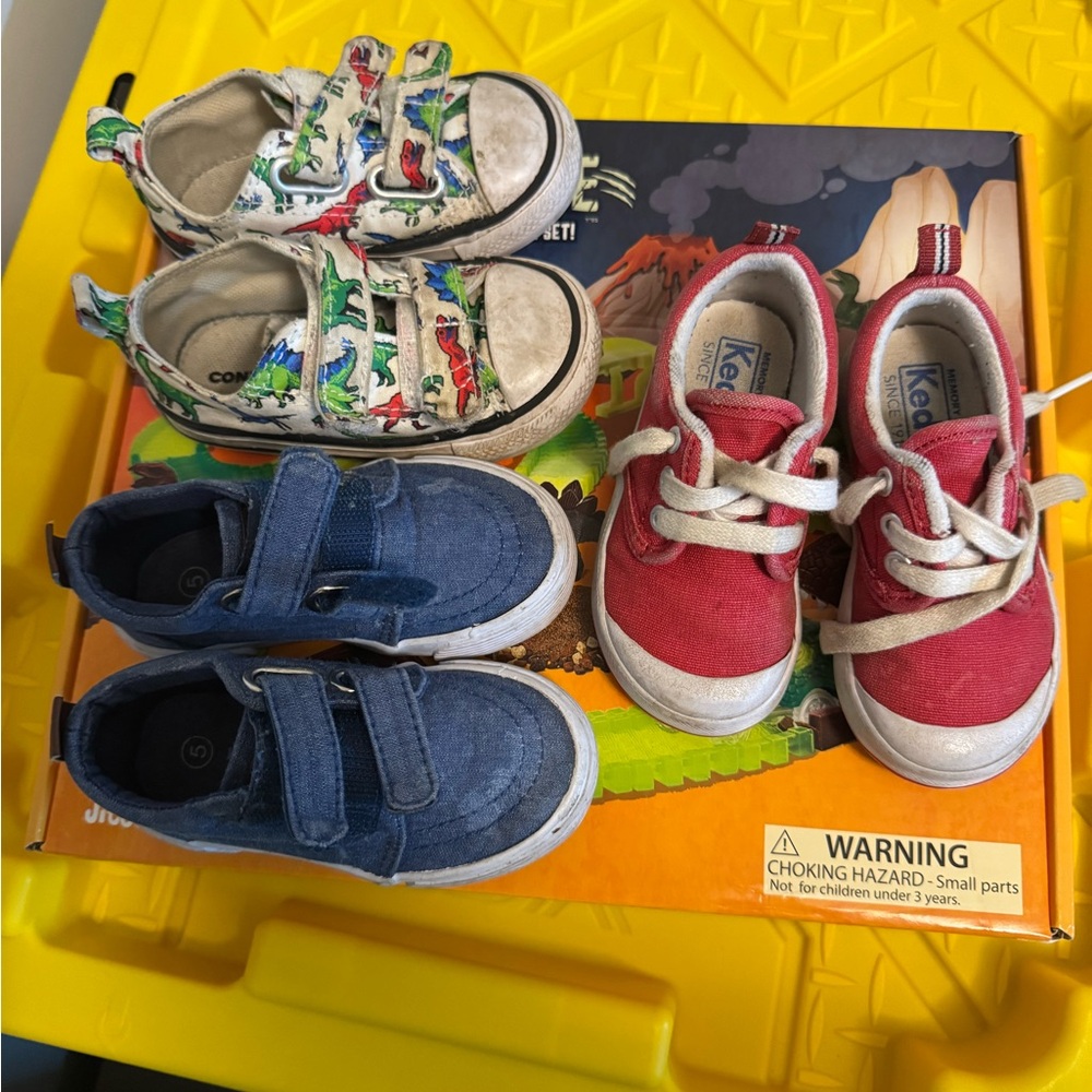 Red and Blue and Dino Casual Sneakers for Everyday Wear
